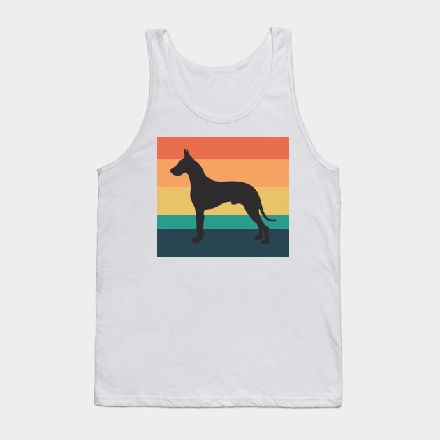 Great Dane Dog Silhouette Vintage Sunset Tank Top by DPattonPD